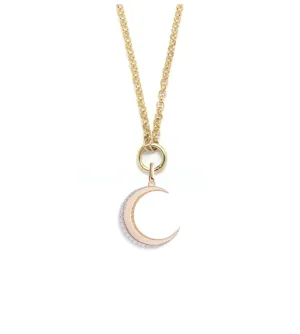 Engravable Crescent : Medium Open Belcher Necklace