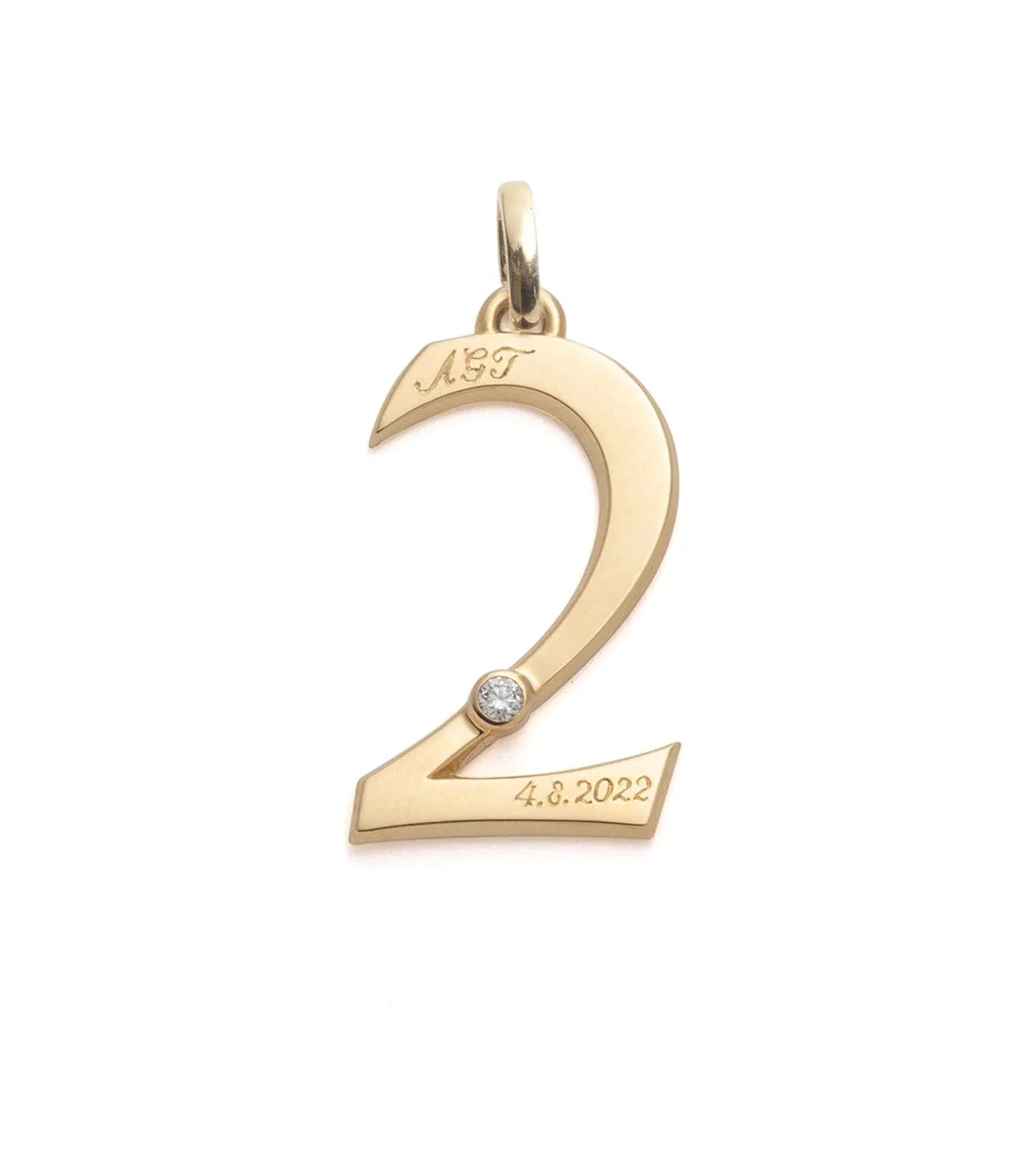 Engravable Number 2 : Oversized Medallion with Oval Pushgate