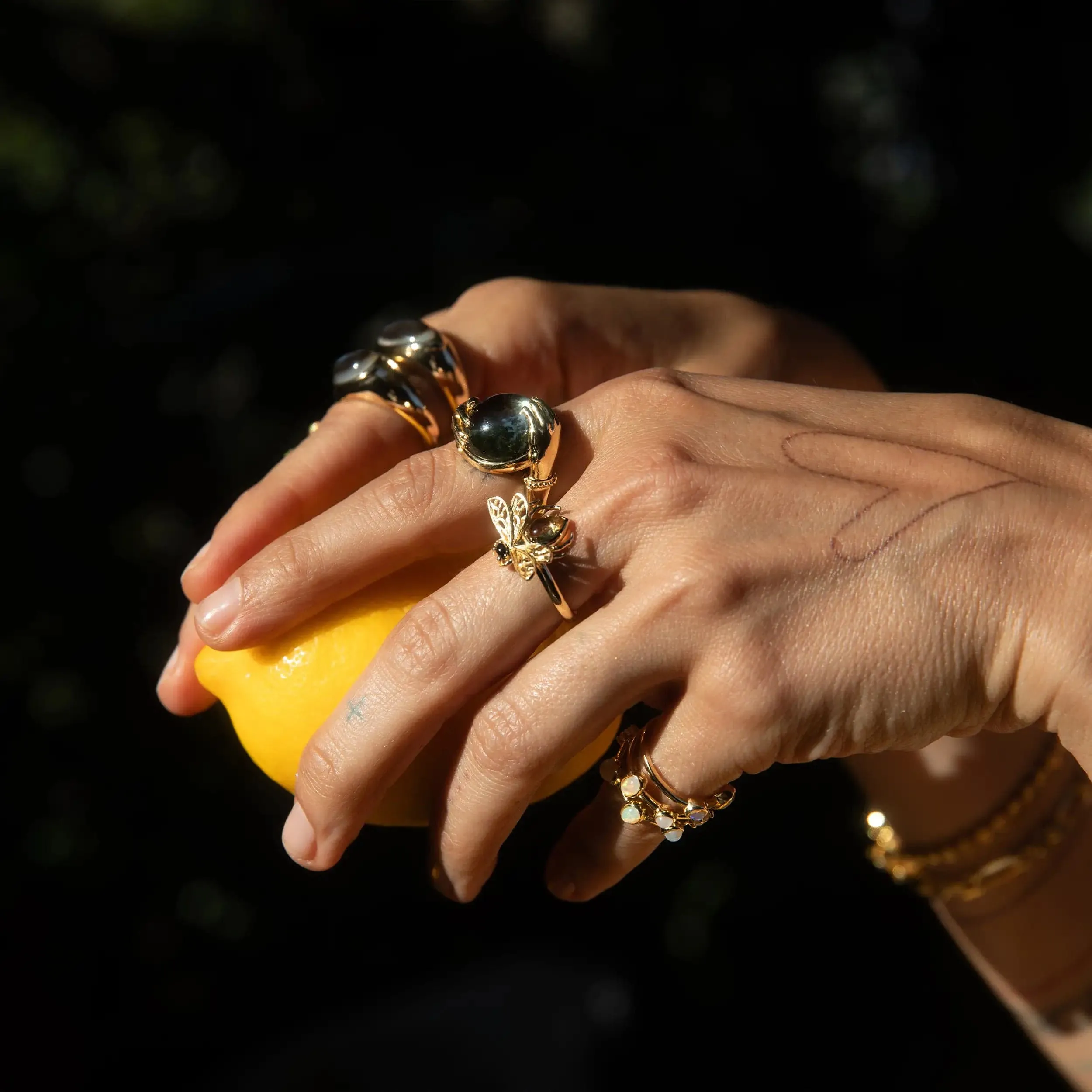 Green Amethyst Fortune Teller Ring