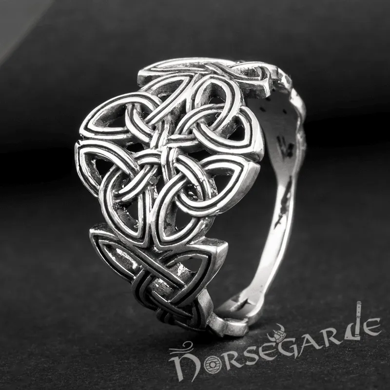 Handcrafted Large Celtic Knot Ring - Sterling Silver