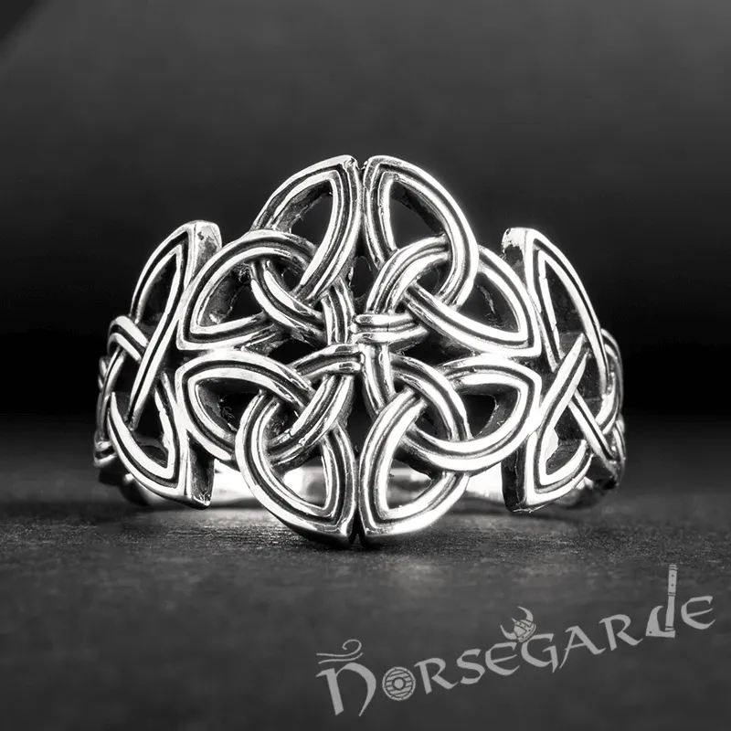 Handcrafted Large Celtic Knot Ring - Sterling Silver