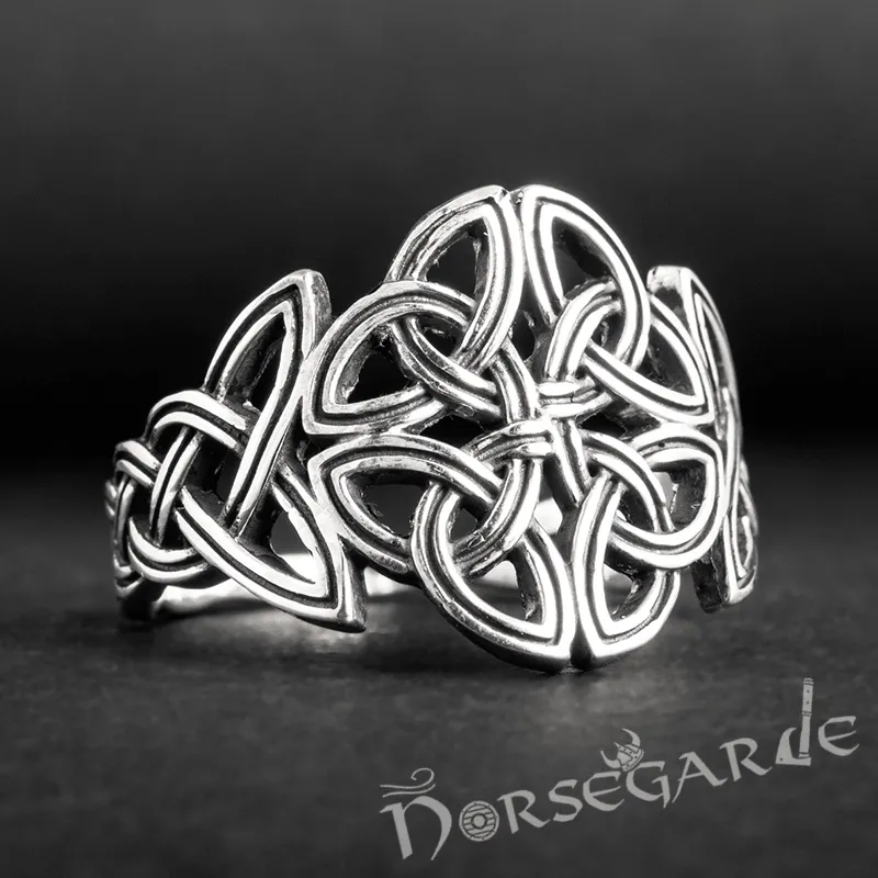 Handcrafted Large Celtic Knot Ring - Sterling Silver