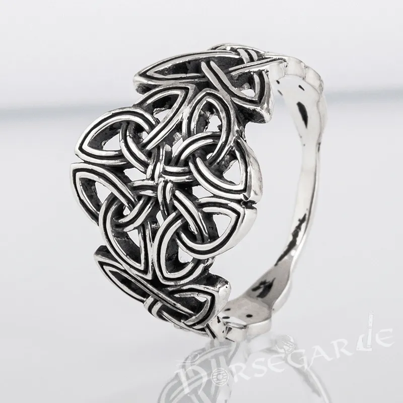 Handcrafted Large Celtic Knot Ring - Sterling Silver