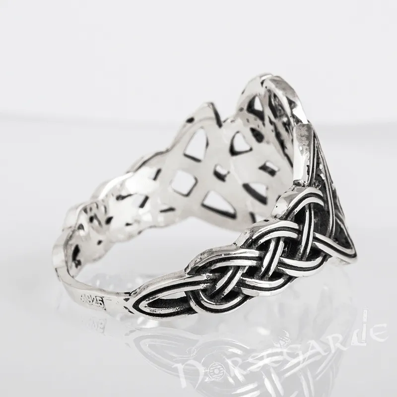 Handcrafted Large Celtic Knot Ring - Sterling Silver