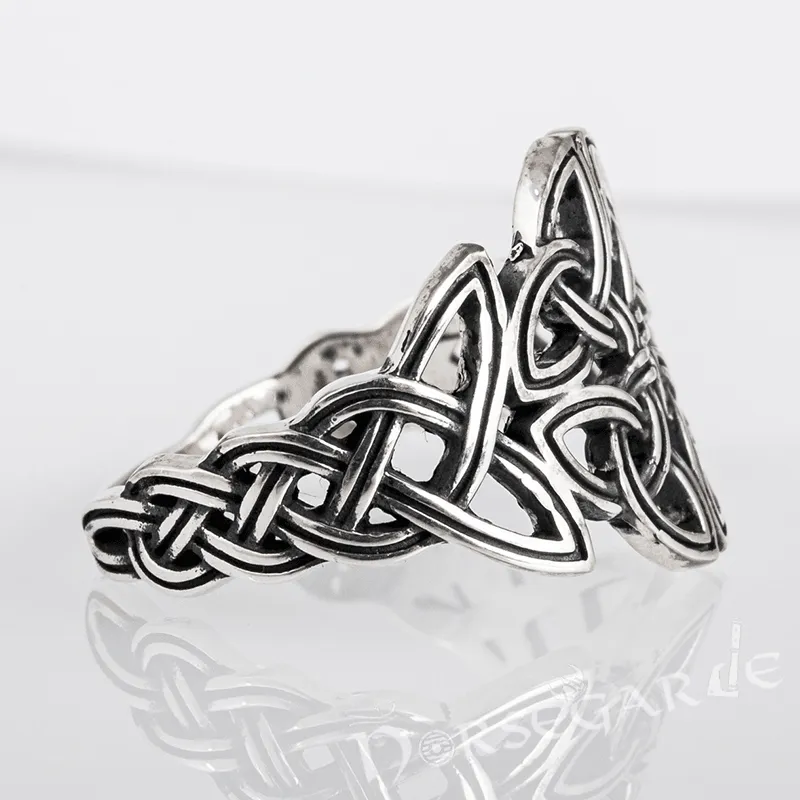 Handcrafted Large Celtic Knot Ring - Sterling Silver