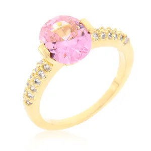 Harla Pink Oval Cut Gold Ring | 2.2ct | 18k Gold