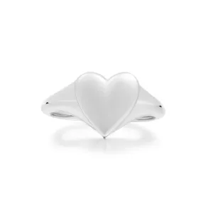 Heart Signet Ring in Sterling Silver