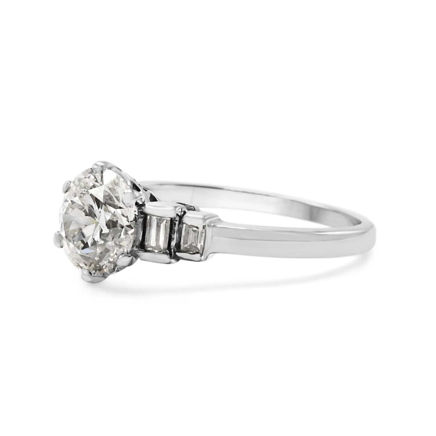 HRD Certificated Brilliant Cut Solitaire Diamond Ring - Platinum