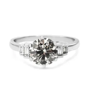 HRD Certificated Brilliant Cut Solitaire Diamond Ring - Platinum