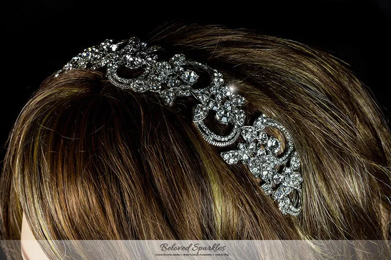 Jorgina Swirl Romance Silver Headband | Swarovski Crystal