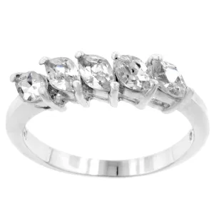 Julian Classic 5 Stone Marquise Ring | 1.2ct | Cubic Zirconia | Sterling Silver