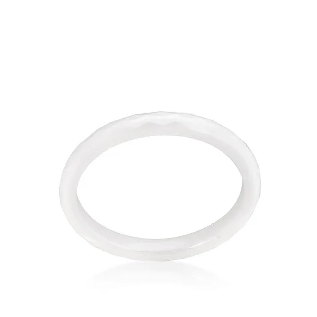 Keita White Ceramic Stackable Band Ring