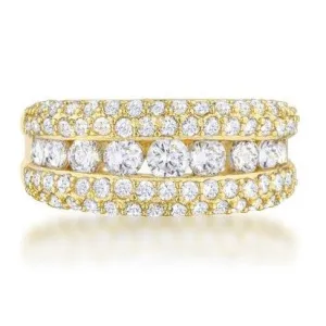 Luna CZ Gold Classic Band Ring | 1.1ct | 14k Gold