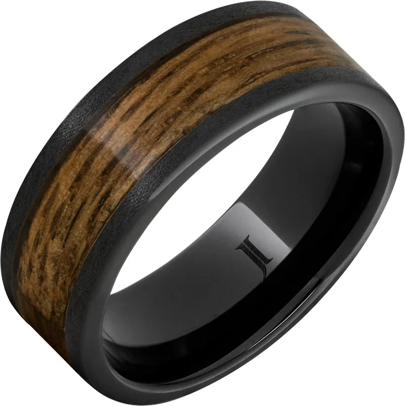 Men's Barrel Aged™ Black Diamond Ceramic™ Wood Wedding Band