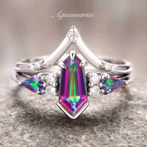 Mystic Topaz Ring Set - Sterling Silver