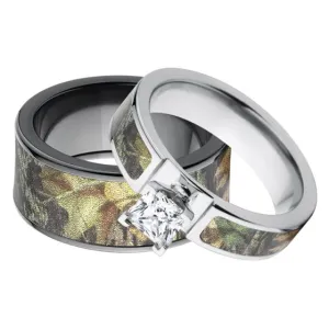 Outdoor Matching Mossy Oak New Break Up Camouflage Ring Set