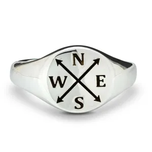 Personalised Family Initials Silver Signet Ring