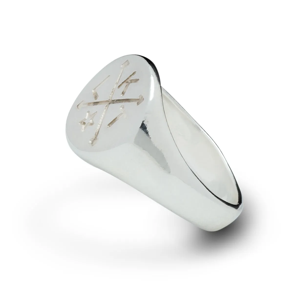 Personalised Family Initials Silver Signet Ring