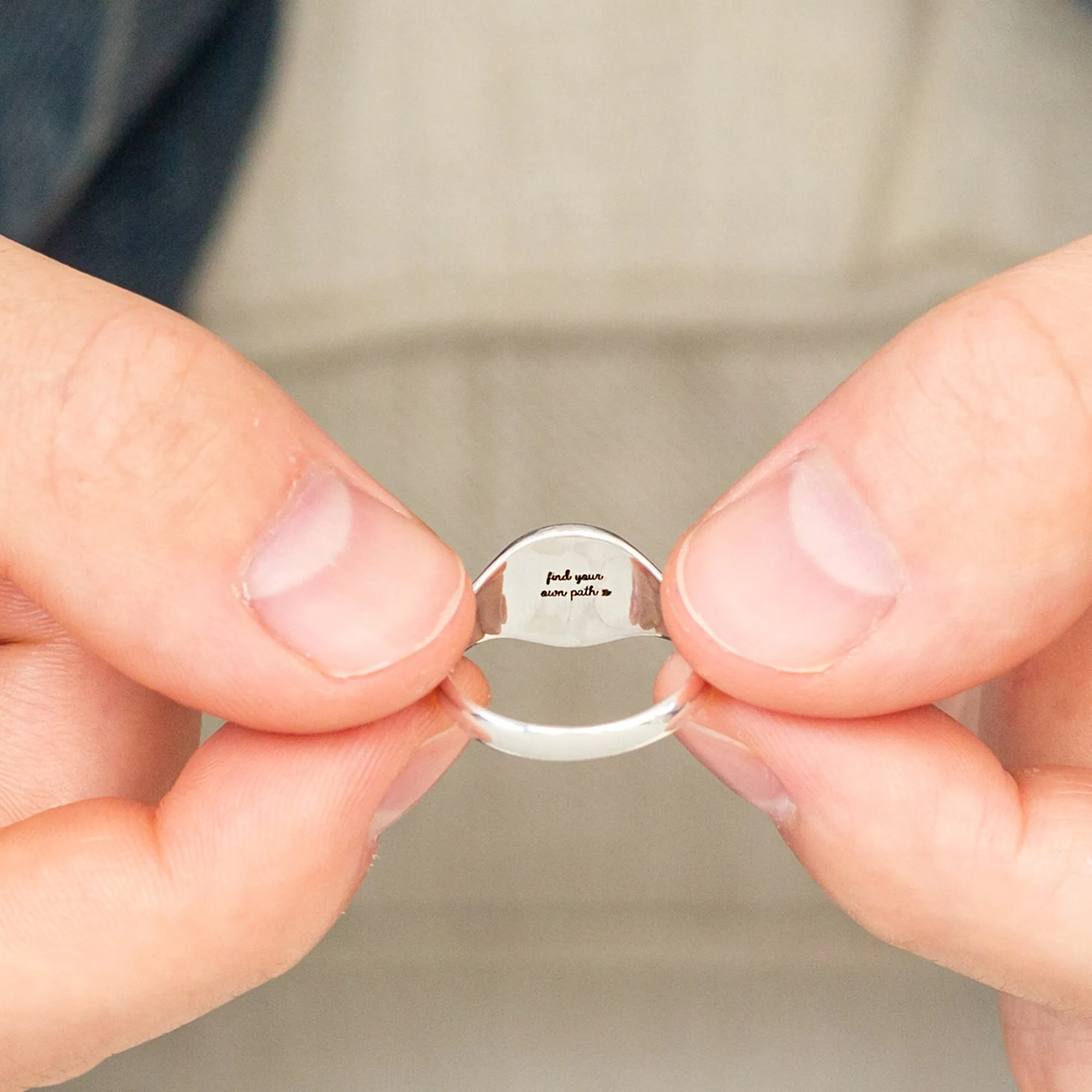 Personalised Family Initials Silver Signet Ring