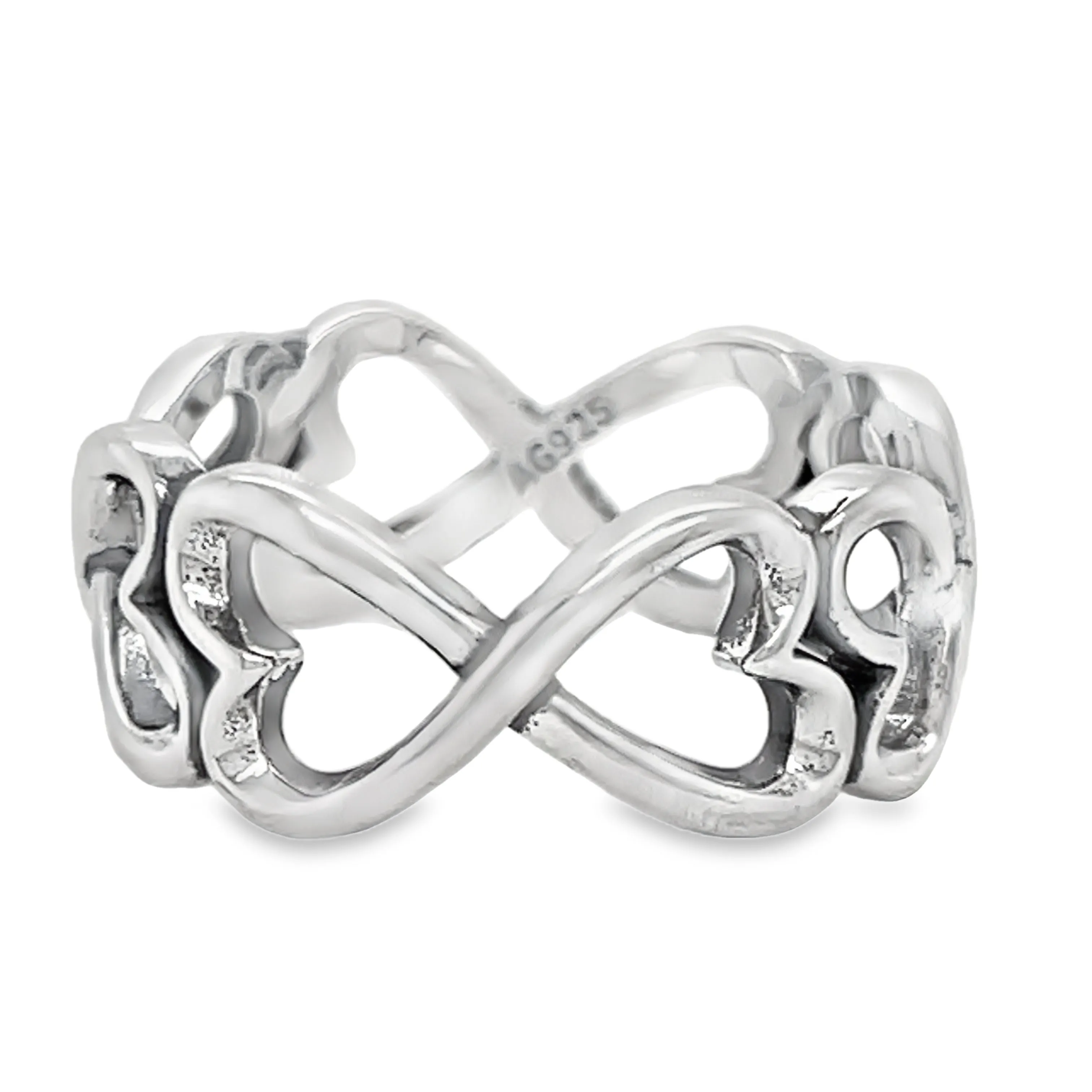 R510 Infinity Hearts Band Ring