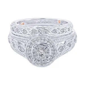 Regal Vintage Halo Ready for Love Diamond Bridal Set