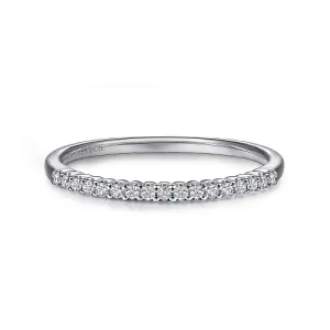 Sorrento - 14K White Gold Shared Prong Set Diamond Wedding Band - 0.1ct