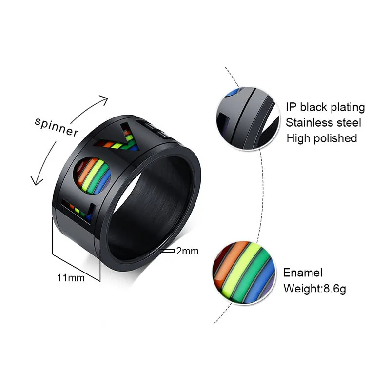 Spinner Rainbow stainless steel ring (Bonus Offer Product)