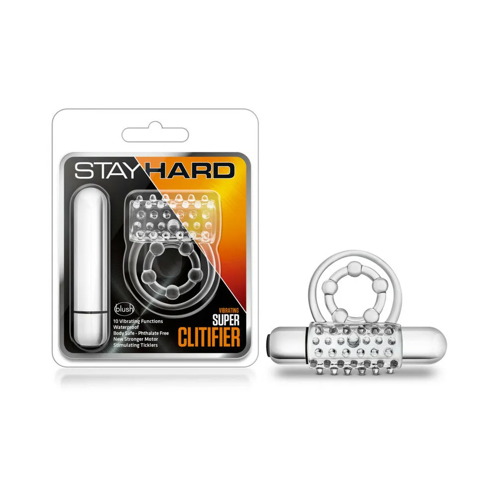 Stay Hard Vibrating Super Clitifier Cockring Clear