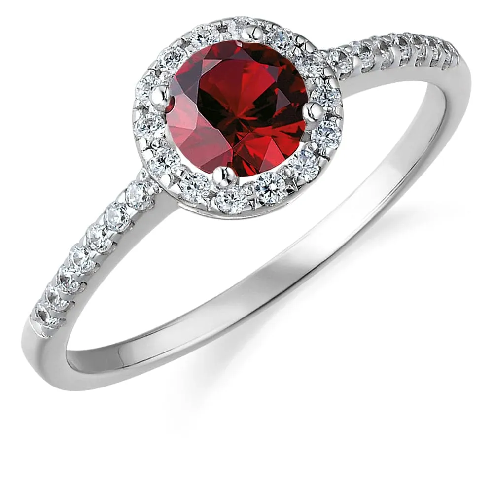 Tru-Ruby Posh Halo Ring