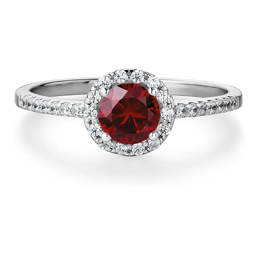 Tru-Ruby Posh Halo Ring