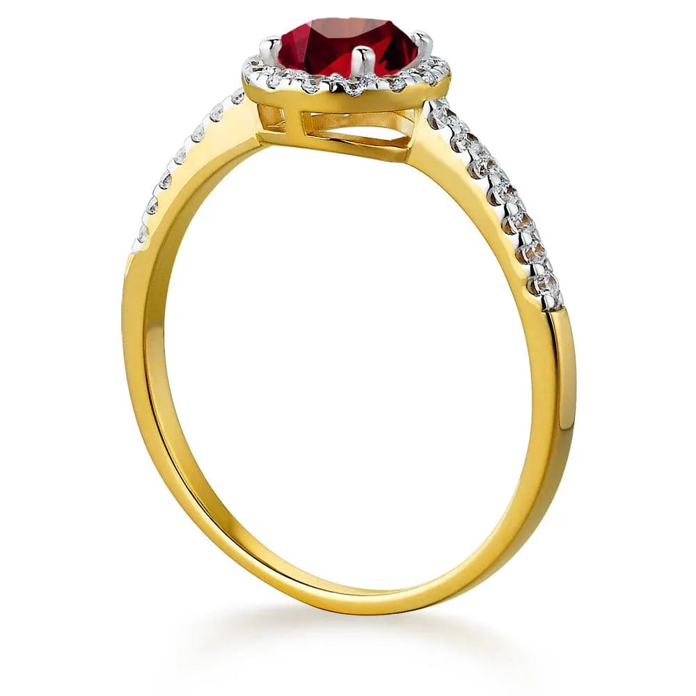 Tru-Ruby Posh Halo Ring