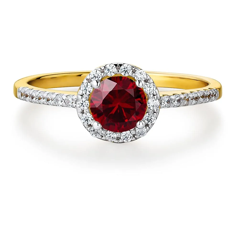 Tru-Ruby Posh Halo Ring