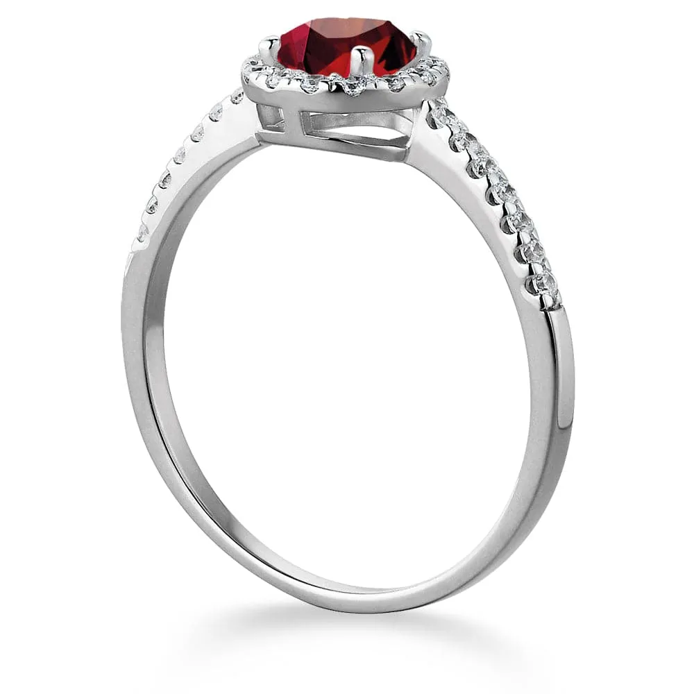 Tru-Ruby Posh Halo Ring