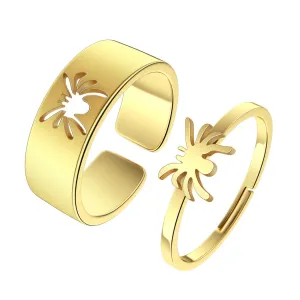 Unique Adjustable Double Spider Ring Set for Couples and Friends