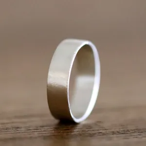 Unique mens wedding band - Sterling Silver Matte ring for Men