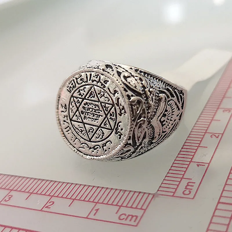 Vintage Charm: Arabic Hand Jewelry 92 Thai Silver Plated Two-Tone Ring