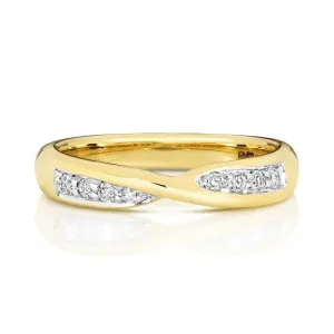 Wedding Band 18ct Gold Crossover Band Ring WQ242/I