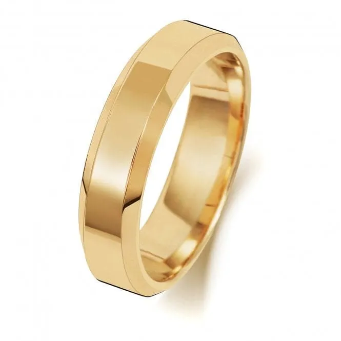 Wedding Band 18ct Wedding Bevelled Edge Ring WQ145L