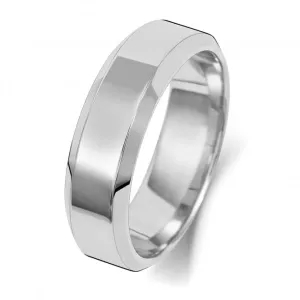 Wedding Band 18ct Wedding Bevelled Edge Ring WQ146WH