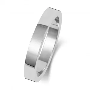 Wedding Band 18K Flat Flat 3 mm-1.7 Wedding  Ring WQ173WH/I