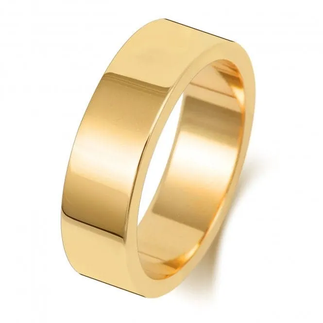 Wedding Band 18K Flat Flat 6 mm-1.5 Wedding  Ring WQ176M