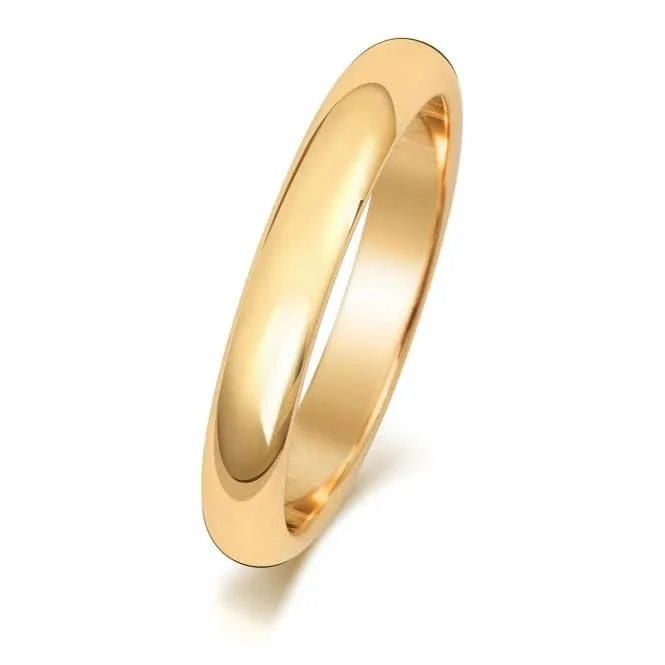 Wedding Band  9ct D Shape  3mm Wedding  Ring W103L