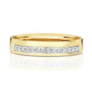 Wedding Band 9ct Diamond Wedding Grain Set 4.0mm Ring RD725