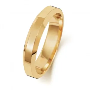 Wedding Band 9ct Gold Wedding Bevelled Edge Ring W144M