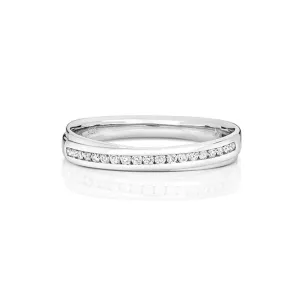 Wedding Band 9ct White Gold Diamond Wedding Crossover 2.6-3.5mm Ring RD728W