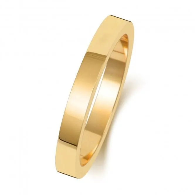 Wedding Band 9K Flat Flat 2.5 mm - 1.15 Wedding  Ring W172L